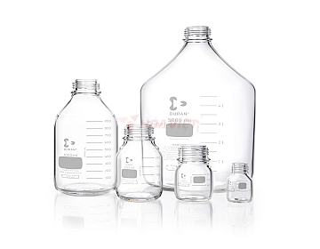DURAN GL45 500ml Clear Glass Bottle Graduated – Without Cap