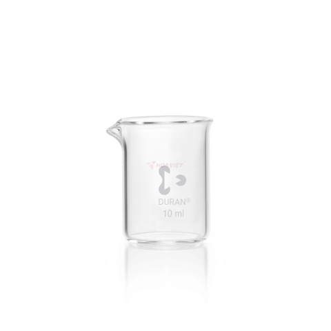 Cốc thủy tinh thí nghiệm DURAN® 10 ml dạng thấp có mỏ rót, không vạch chia