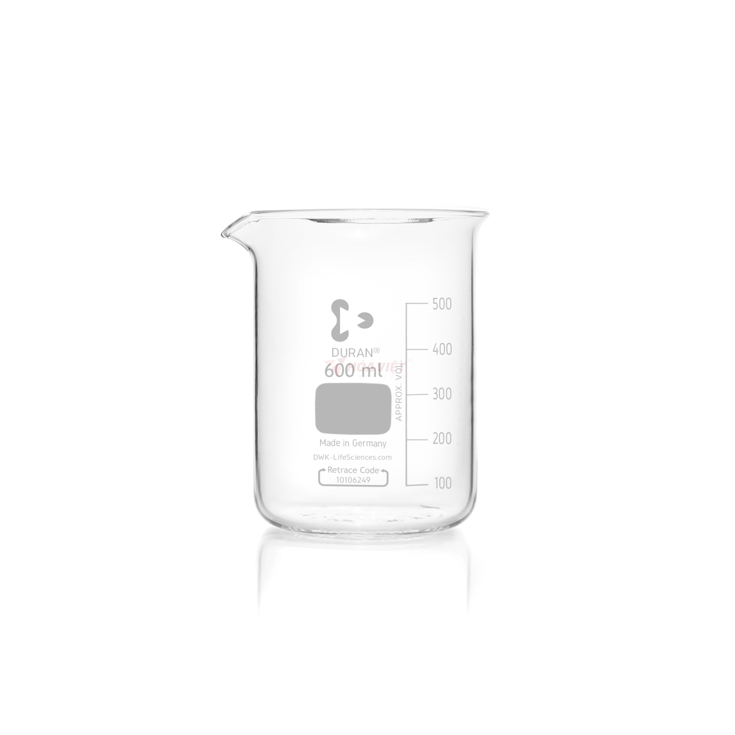 Cốc thủy tinh thí nghiệm DURAN® 600 ml dạng thấp, có vạch chia và mỏ rót Cốc thủy tinh thí nghiệm DURAN® 600 ml dạng thấp, có vạch chia và mỏ rót