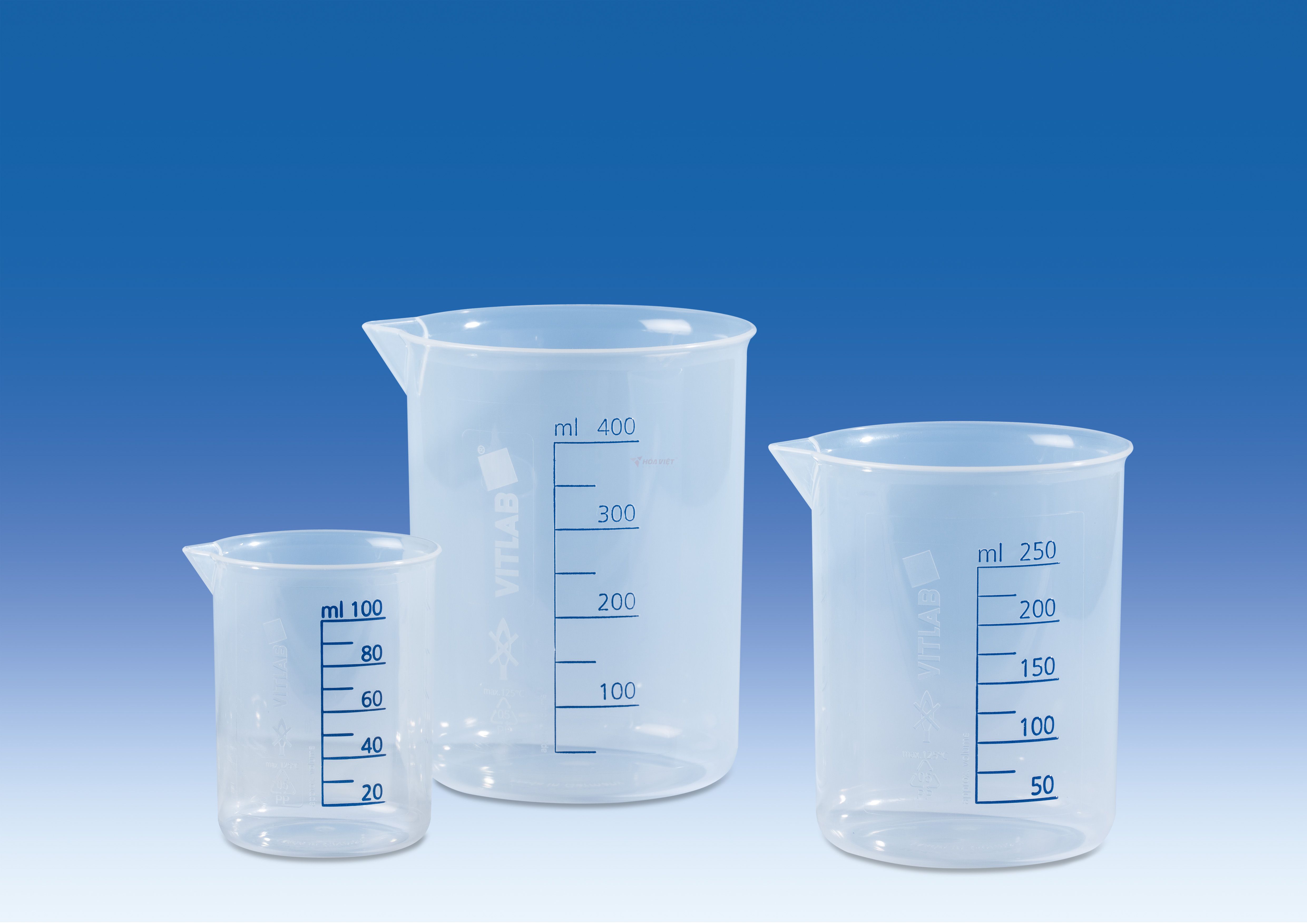 Cốc nhựa PP Vitlab 1000ml vạch xanh