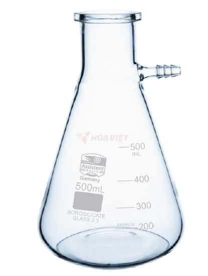 Bình tam giác thủy tinh Assistent 1000ml có nhánh hút chân không