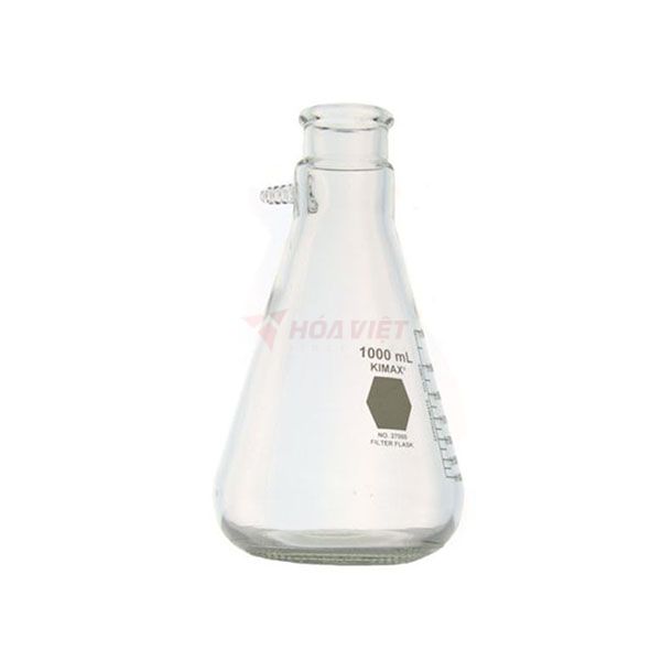 Bình tam giác thủy tinh Kimble-DWK 1000ml có nhánh hút chân không Bình tam giác thủy tinh Kimble-DWK 1000ml có nhánh hút chân không