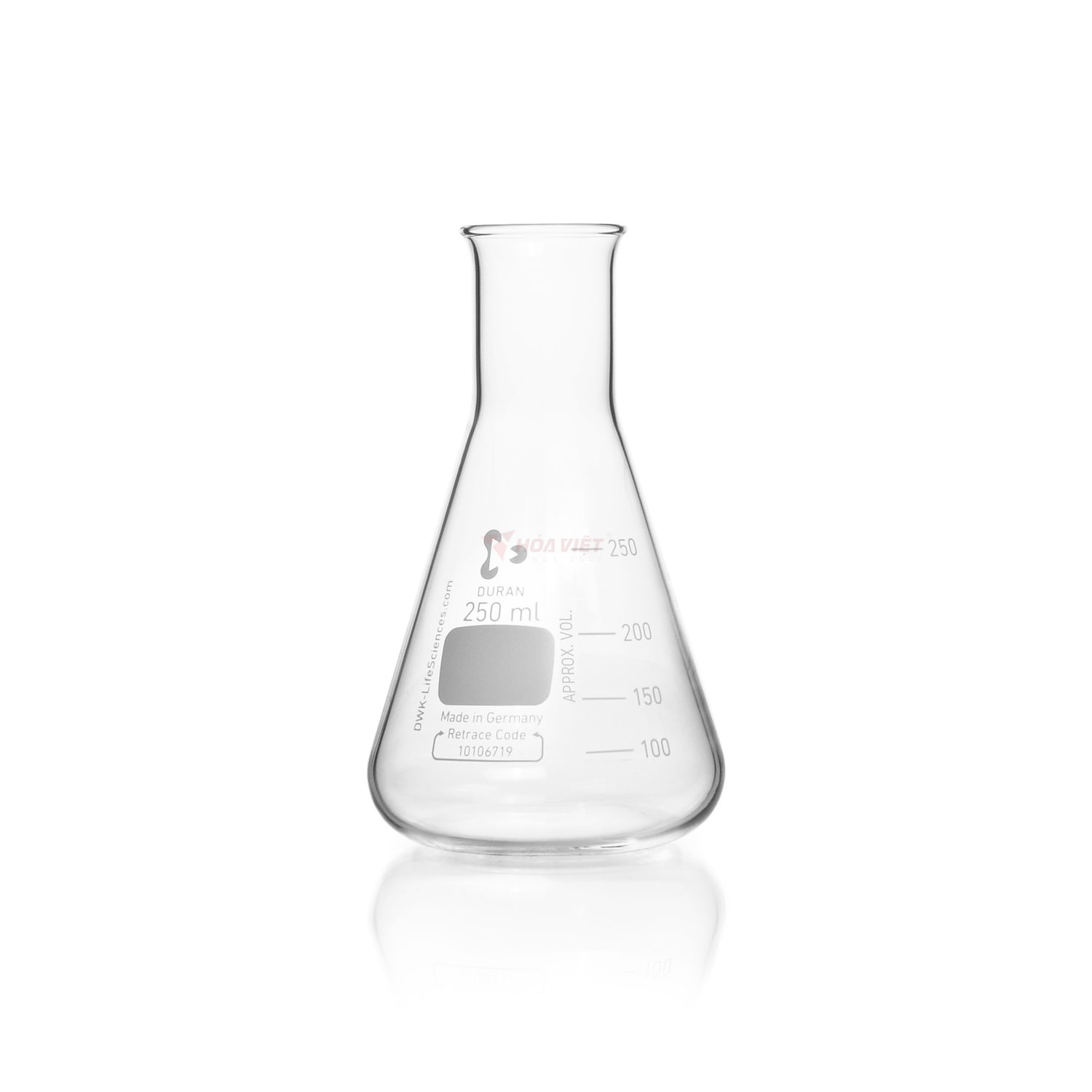Bình tam giác DURAN® 250 ml cổ hẹp, có vạch chia – Erlenmeyer Flask Bình tam giác DURAN® 250 ml cổ hẹp, có vạch chia – Erlenmeyer Flask