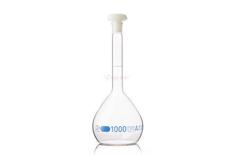 Bình định mức DURAN® 1000 ml Class A, vạch xanh, nút PE – Volumetric Flask NS 24/29 Bình định mức DURAN® 1000 ml Class A, vạch xanh, nút PE – Volumetric Flask NS 24/29