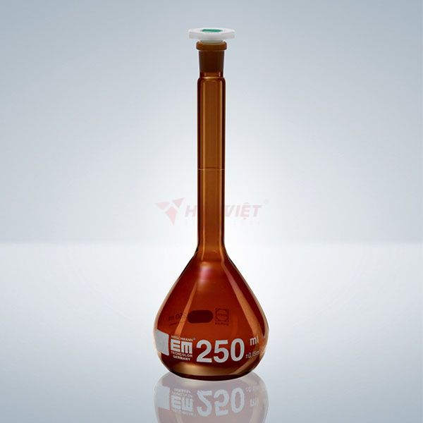 Bình định mức thủy tinh nâu Hirschmann 1000ml class A Bình định mức thủy tinh nâu Hirschmann 1000ml class A