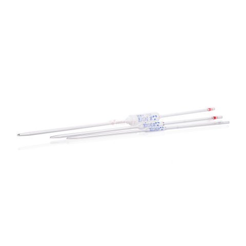 Pipet bầu thủy tinh 30 ml Class AS, vạch xanh, có chứng nhận lô – Volumetric Pipette