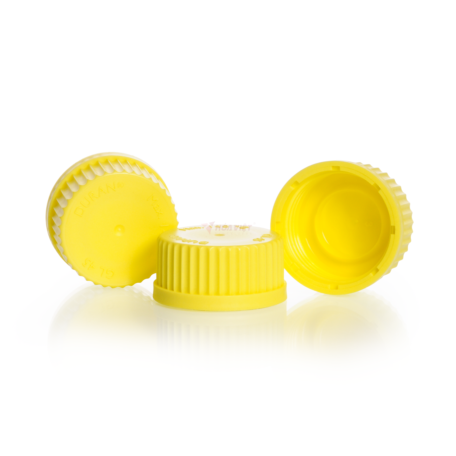 Nắp vặn GL45 có gioăng kín DURAN PP màu vàng – Screw Cap cho chai thủy tinh phòng thí nghiệm