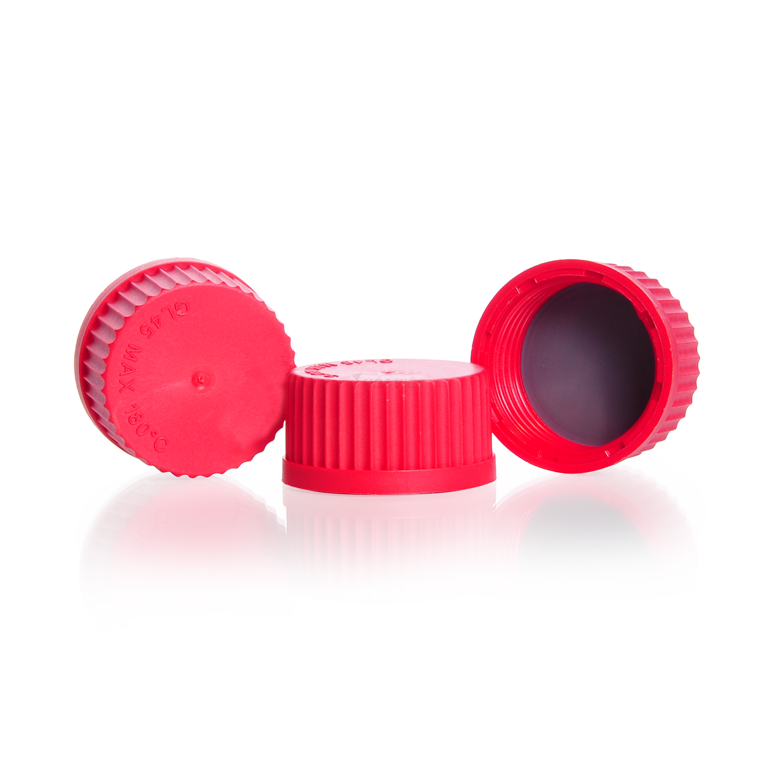 Nắp Vặn GL45 PBT Màu Đỏ Có Gioăng PTFE Cho Chai Thủy Tinh Phòng Thí Nghiệm DURAN® – Chuẩn Ren DIN