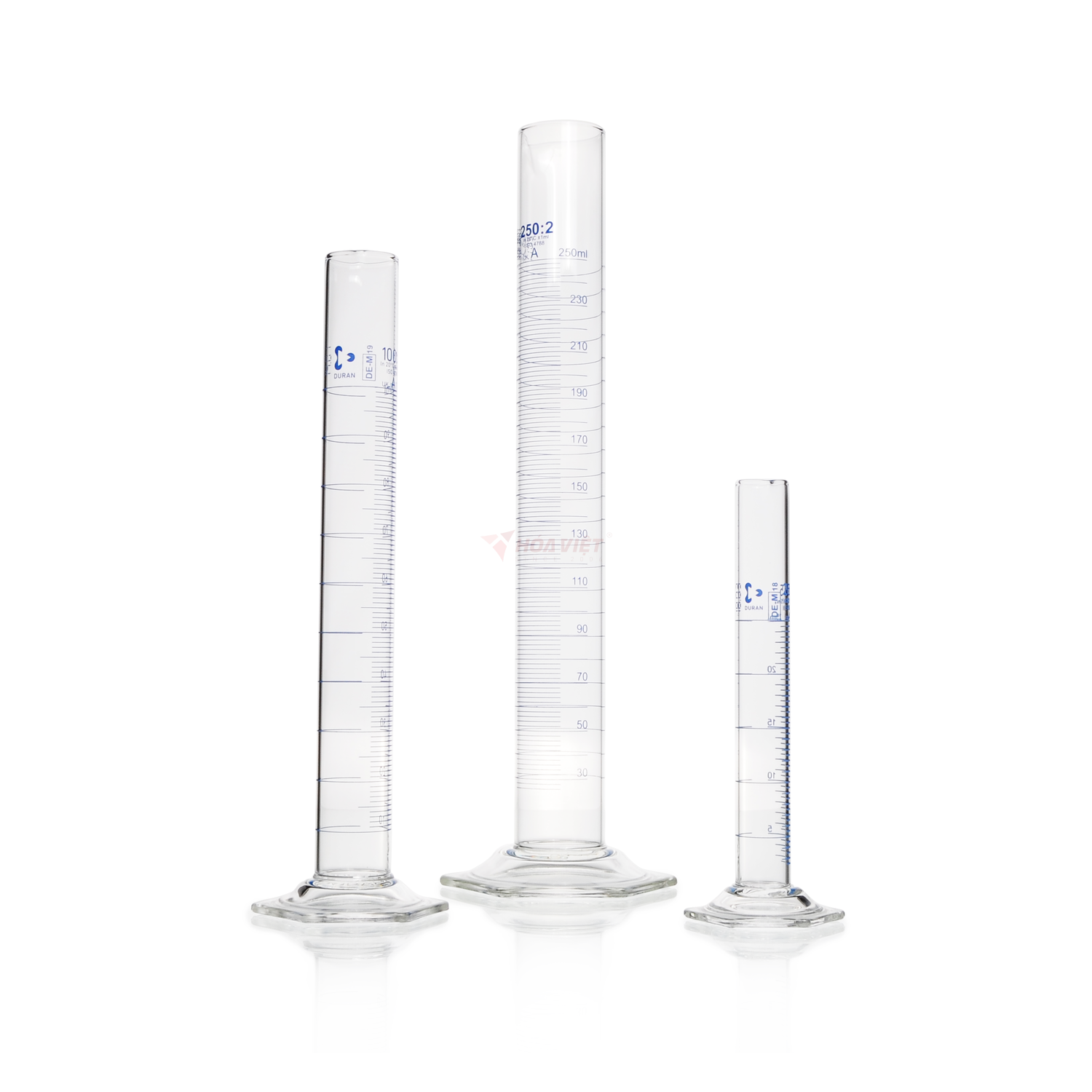 Ống đong thủy tinh DURAN® 2000 ml Class A, vạch xanh, đế lục giác – Measuring Cylinder Ống đong thủy tinh DURAN® 2000 ml Class A, vạch xanh, đế lục giác – Measuring Cylinder