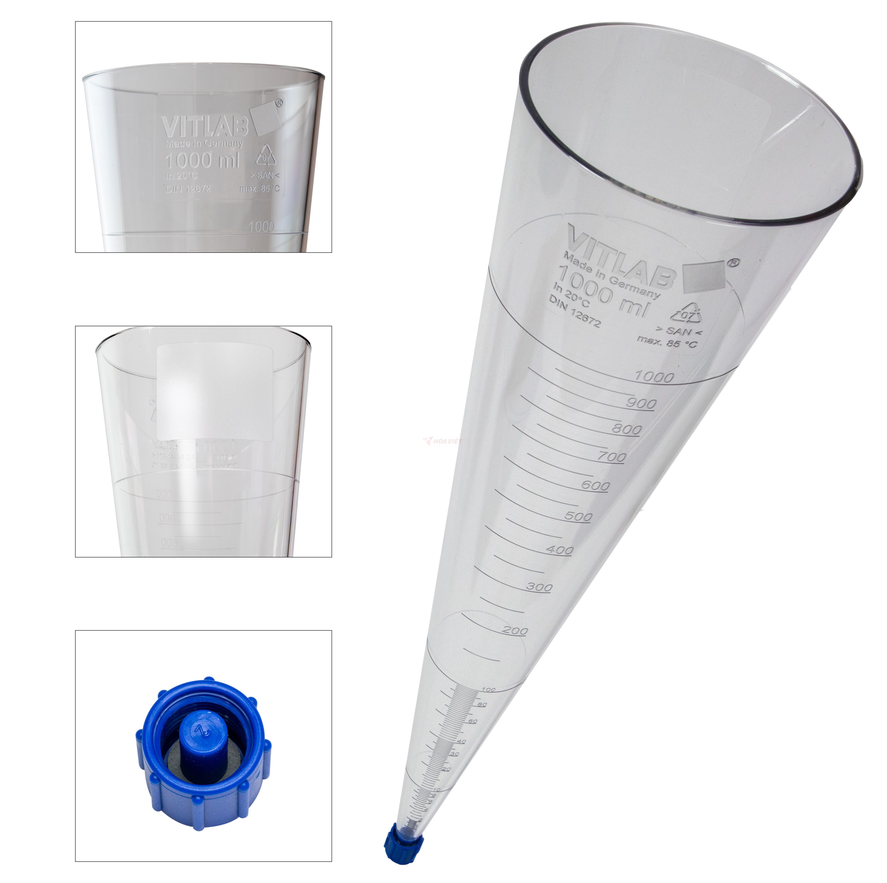 Phễu Imhoff nhựa Vitlab 1000ml