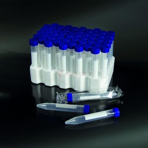 Aptaca 15ml sterile conical-bottom PP centrifuge tube, with writing area, screw cap, 50 pcs/pack