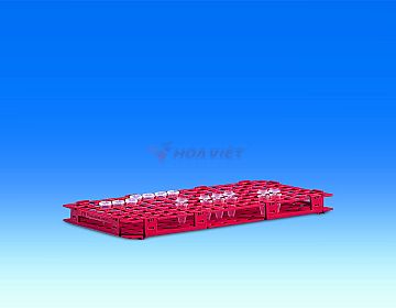 Vitlab Eppendorf tube rack 11mm, PP, red
