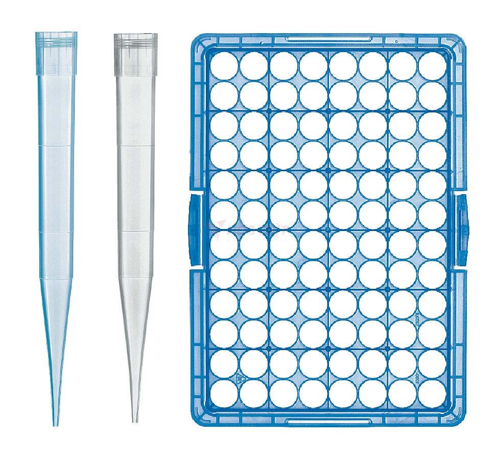 Hộp tip xanh Vitlab 50-1000ul 96 cái/hộp Hộp tip xanh Vitlab 50-1000ul 96 cái/hộp