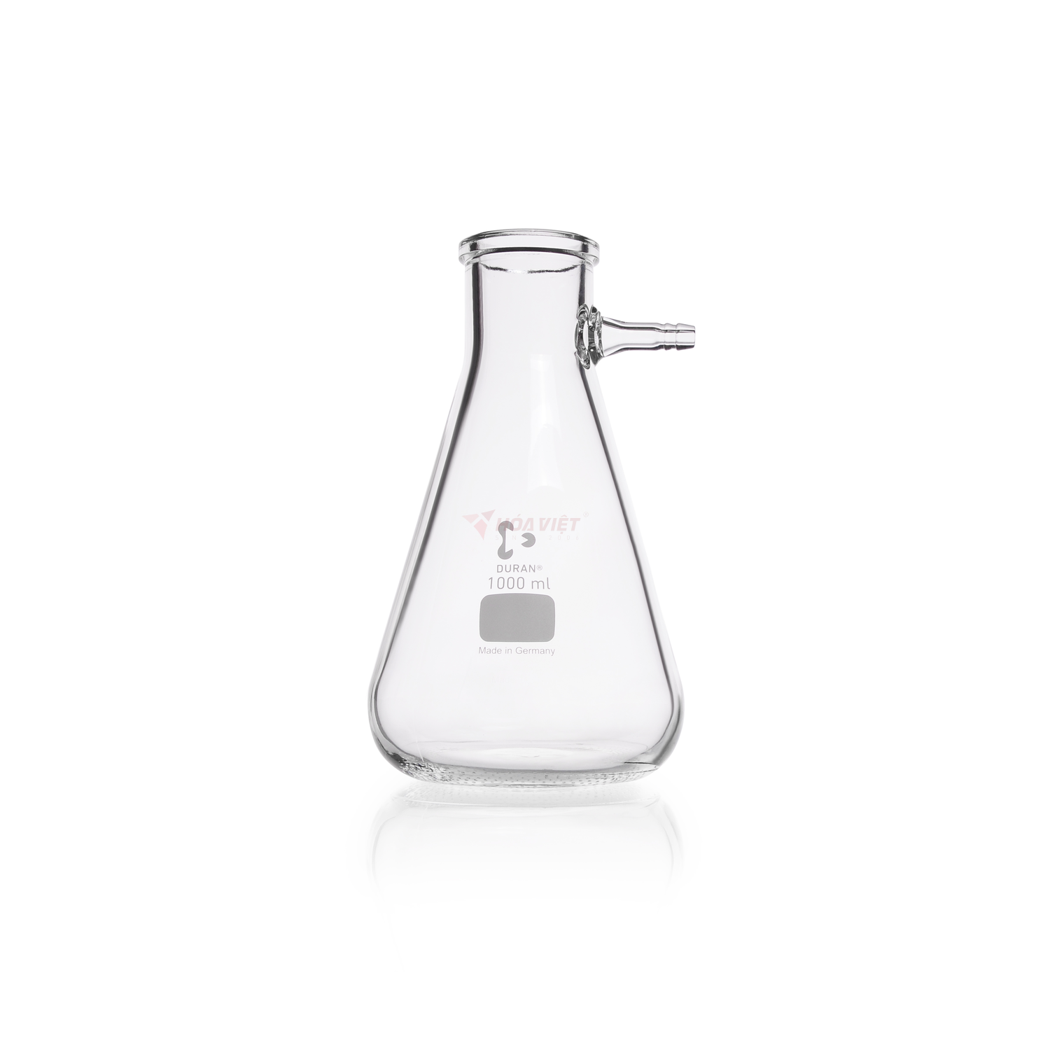 Bình lọc chân không DURAN® 1000 ml dạng Erlenmeyer, đầu nối ống thủy tinh