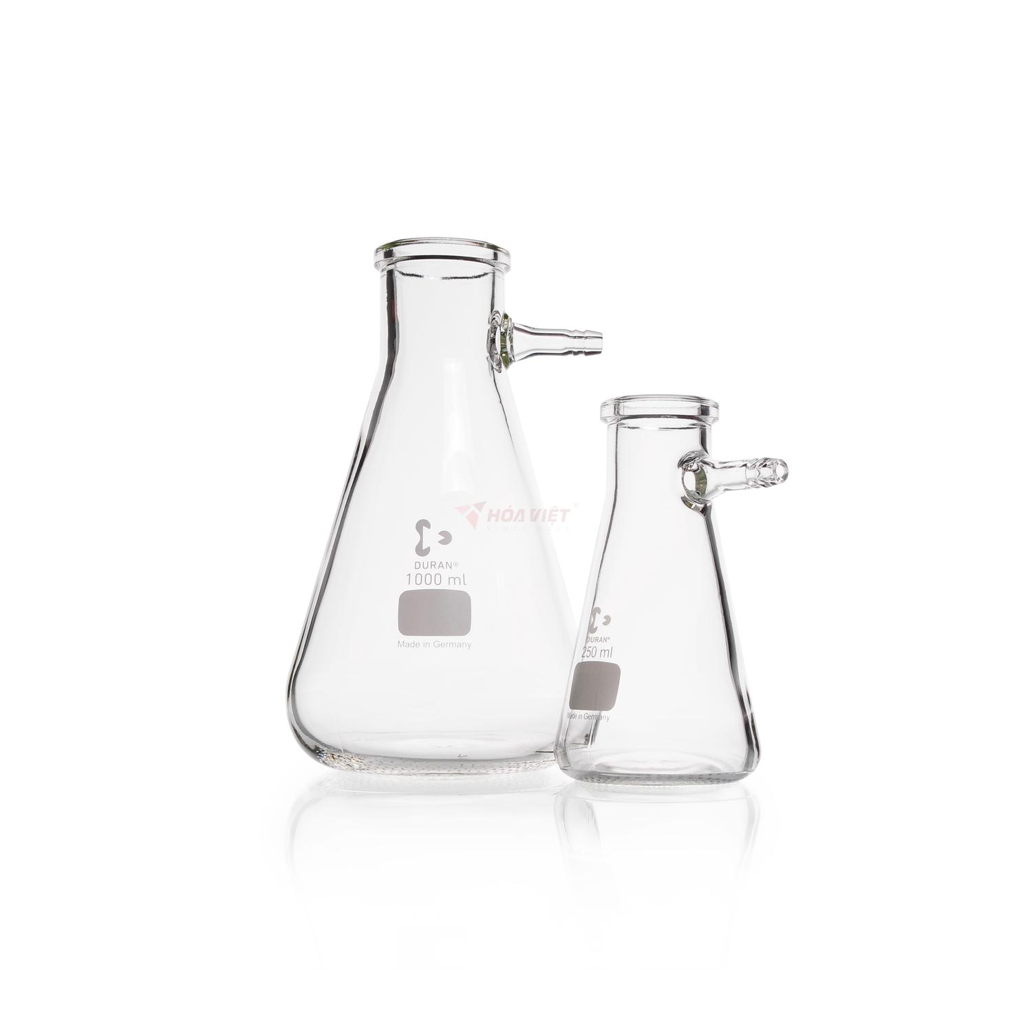 Bình lọc chân không DURAN® 2000 ml dạng Erlenmeyer, đầu nối ống thủy tinh