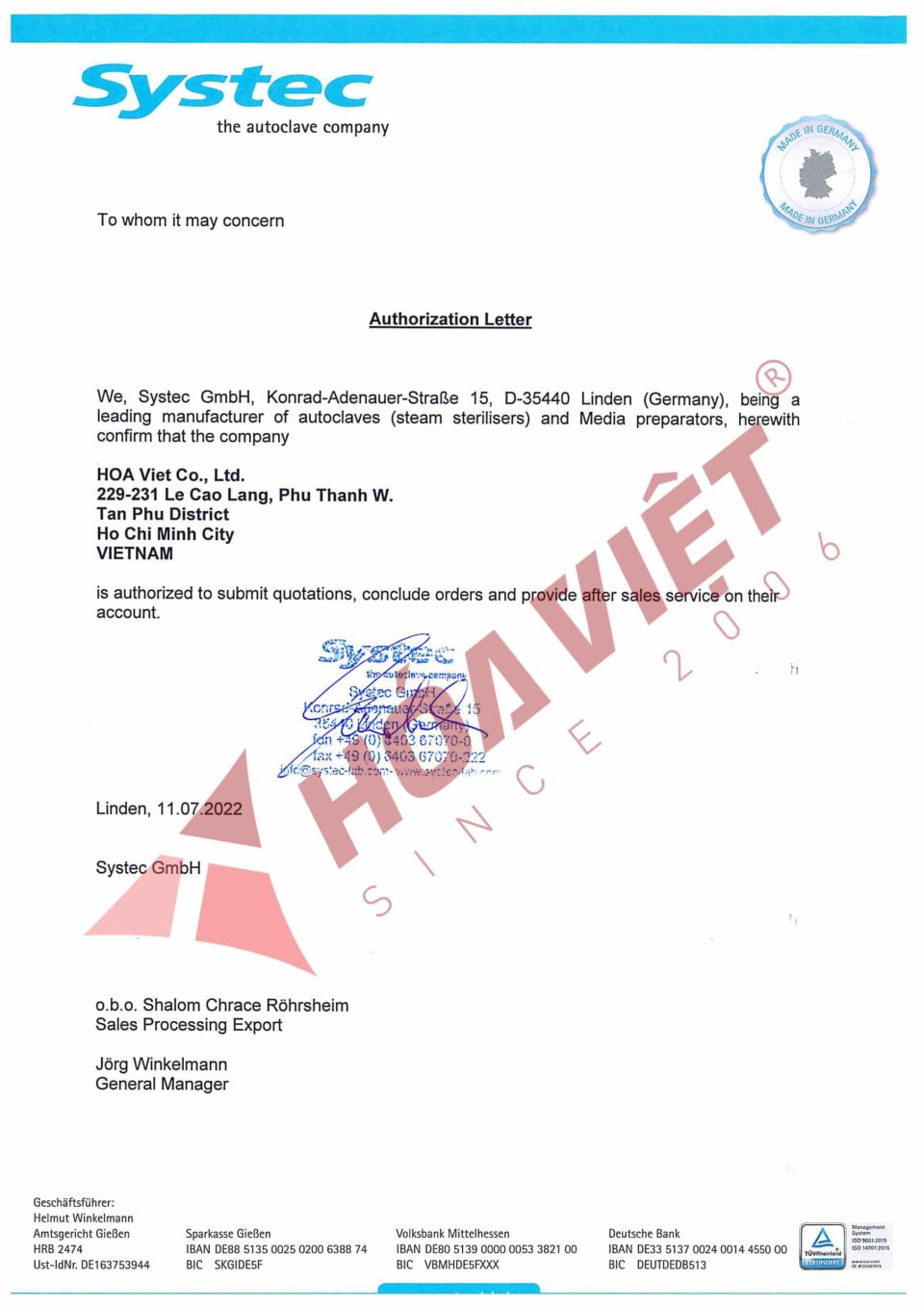 Hoa Viet – Authorized distributor of Systec in Vietnam - image 3